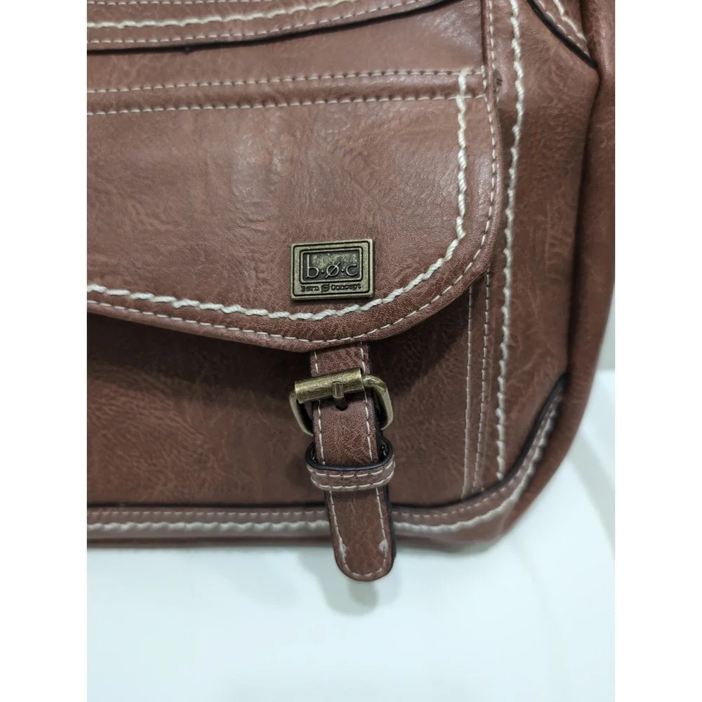 New BOC Born Original Concept Vegan Leather Brown Handbag Purse Boho Hippie